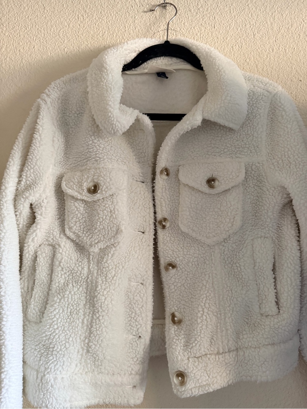 Universal Thread Cream Sherpa Button-Front Jacket - Picture 3 of 7